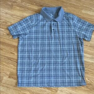 5 for $15! Men's Gray Plaid Polo Shirt